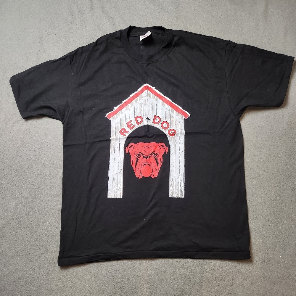 VTG 90s Hanes Red  Dog Made in USA T-shirt men XL  retro black